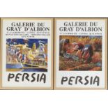 Two framed and glazed French exhibition posters, Galerie Du Gray D'Albion, 'Persia', each 49x42.5cm