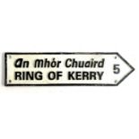 A cast iron sign 'An Mhór Chuaird, Ring of Kerry', 39cmW