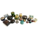 A mixed lot of trinket boxes, some Indian papier mache; some Mango wood etc