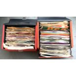 A mixed box of 7 inch vinyl singles to include Stevie Wonder, Horace Faith, The Four Seasons, and