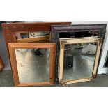 A lot of 4 rectangular wall mirrors, the largest 79x91cm