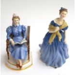 A Royal Doulton 'Adrienne' figurine, together with a Royal Worcester 'Sister, The London Hospital' f