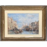 An early 20th century watercolour on paper, a Venetian scene, 37x55cm