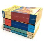 Rowling, JK, four Harry Potter paperbacks; 'The Philosopher's Stone', 'Chamber of Secrets' 'Goblet