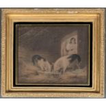 After George Morland, Girl and Pigs, colour mezzotint by William Ward, 33x41cm