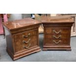 A pair of modern Henredon 'Charles X' veneer bedside cabinets, 61x43x62cmH