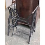 A Jones cast iron sewing machine treadle base, 53cmW