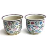 A pair of Chinese ceramic planters, 31cmD, 24cmH