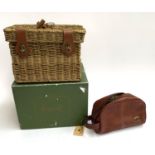 A small Harrods 'The Chelsea' picnic basket; together with a Maciavelli Firenze Italian leather bag