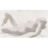 Bernard Reynolds (1915-1997), reclining nude, pen and wash, initialled and dated '69 lower right,