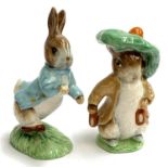 Two Beswick Beatrix Potter figures, Peter Rabbit and Benjamin Bunny, 10 and 11.5cmH