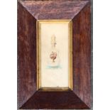 19th century, small watercolour study of a French porcelain oil lamp, 17x7cm