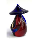 Schiavon Murano art glass, a figure in a wide brimmed hat, signed to base, bears sticker for '