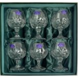 A boxed set of Royal Doulton crystal brandy balloons