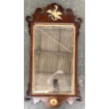 A mahogany veneer hoho mirror, 87cmH (AF)