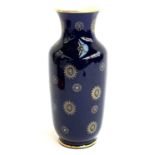 A Volkstedt Echt Kobalt vase, 23cmH; together with a Charlotte Di Vita MBE collections miniature