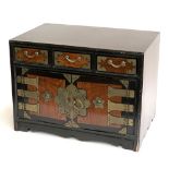 A Chinese table cabinet with brass mounts, 50cmW