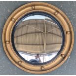 A Regency style circular convex mirror with bobble moulding, 48cmD
