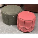Two octagonal studded pouffes, 45x60cmW