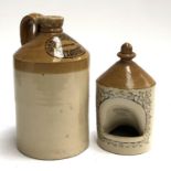 A Price of Bristol stoneware flagon, marked John Lewis Marsh, Blandford, together with a Doulton