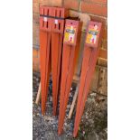 Four steel fence supports, 75x600mm