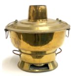 A Chinese brass charcoal fired steamer, 31cmH