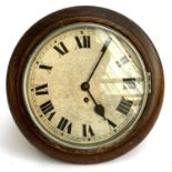 A wood cased school clock, the face 25cmD