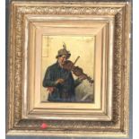 G. Kotchenreiter, violinist, oil on canvas, signed and dated '84, 27x21cm