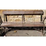 A slatted garden bench, 151cmW