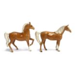 Two Beswick horses, 16 and 17cmH