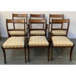 A set of six Regency style dining chairs with drop in seats