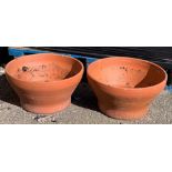 A pair of terracotta planters, 36cmD