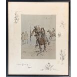 After Snaffles (Charles Johnson Payne, 1884-1967), 'Indian Cavalry- Yi-hai', colour print with