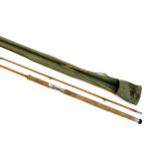 Hardy Spinning rod, 9' 2 piece Palakona, probably the LRH, green close whipped, bronze whipped