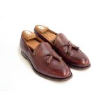 A pair of Crockett & Jones 'The Cavendish' brown tassel loafers, size 8.5E, with New & Lingwood