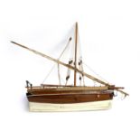 A vintage scratch built model of a boat, 'Salama' approx. 74cmH