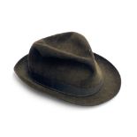 A Kendal Milne brown felt racing trilby with leather hatband, size 7