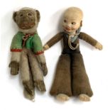 A Norah Wellings sailor cloth doll together with a Norah Wellings monkey cloth doll (both af)