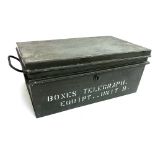 A military telegraph equipment unit B metal box, 44x26x18cmH