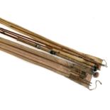 Andersons of Princes Street Edinburgh steel centre three section cane fly rod, 10' ; Hardy three