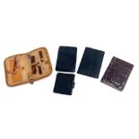 A small lot of gents wallets to include Mappin & Webb, alligator with 9ct gold edge, vanity set etc