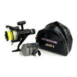 Zebco ZX8 Stingray closed face reel; Daiwa EG2050X fixed spool spinning reel and case
