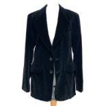 A Dandy, King's Road Chelsea black velvet smoking jacket, 38" chest