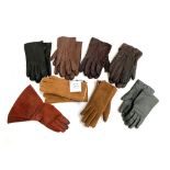 A collection of six pairs of ladies gloves in sheepskin and leather, some John Lewis, some unused