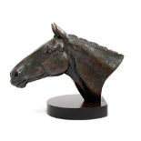 William Newton (b. 1959), a patinated bronze horse's head 'Arkle', signed Newton 96, approx. 18cm