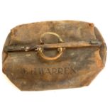 A large gladstone bag, marked EH Warren, 64cm wide