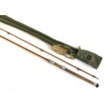 Hardy Spinning rod, 8' 2 piece Palakona, No.E80548, claret close whipped, bronze whipped stud lock