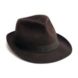 A Locke & Co Hatters London brown felt racing trilby, size 7 3/8