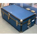 A blue travel trunk, 91cmW