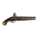 A flintlock pistol, the side plate marked 'Tower' and 'GR', the barrel 23cm long